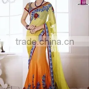 MULTI COLOUR GEORGETTE SAREE thumbnail-1