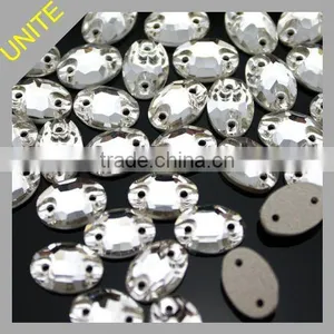 Oval Clear Sew-on Glass Stone for Garment thumbnail-1