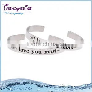 Personalized Message Stainless Steel Custom Engraved Acrylic Cuff Bracelet thumbnail-1