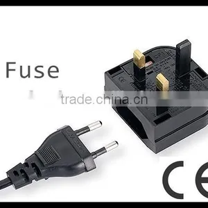To Goods 2015 Euro to uk Plug Adapter Male to Male Electrical Plug Adapter With Fuse CE thumbnail-1
