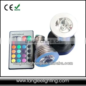 3W E27 RGB LED Bulb With IR Remote thumbnail-1