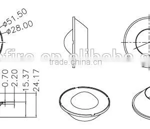 Lens 85 X135 Degrees for Imitation Lumens Match XPC/E/G;XT-E;XB-D;XH-B/G (Ilenstech01CR-AH85135H) thumbnail-2