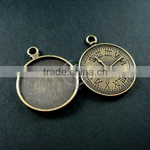 25mm Round Tray Bezel Setting Vintage Antiqued Bronze Alloy Watch Clock Pendant Charm DIY Supplies 1810245 thumbnail-1