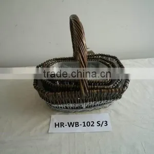 Wholesale Wicker Basket With Handle and Liner Hot Sell in Europe thumbnail-1