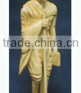 Indian M K Ghandhi Handmade Handicraft Statue Murti Sculpture Artisan India Carving thumbnail-1