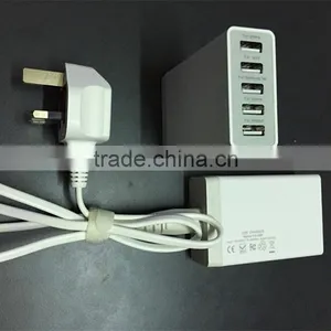 40W 5V 8A 5 Ports USB Charger,home Charger,travel Charger,wall Charger,For IPhone6 IPad Samsung Smart Phone Black USB Charger thumbnail-4