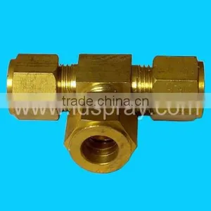 Brass Threaded Ferrule 9.52mm Tee T Three Way Connector thumbnail-1