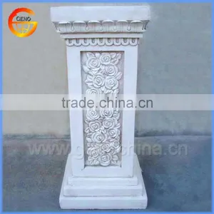 Rose Designed Fiberstone/ Fiberglass Flower Pot Stand Column thumbnail-2
