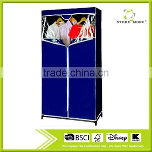 Store More Fashional Blue Fabric Wardrobe With PVC Window thumbnail-1