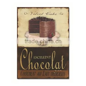 Vintage Metal Wall Plaque Metal Sign Chocolat Antique Tin Plate thumbnail-1