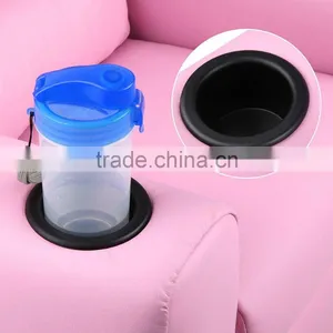 Personalized Hot Vinyl Kids Recliner With Cup Holder And Headrest Pink thumbnail-6