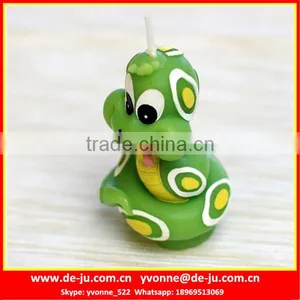 Green Coiled Snake White Speckle Personalized Scented Candle thumbnail-1