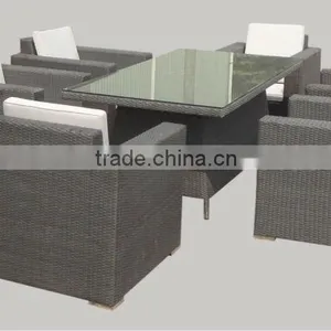 7 Pcs PE Wicker Dining Set/ PE Rattan Dining Table Set/ Outdoor Furniture thumbnail-1