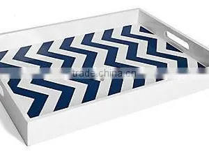 High Quality Best Selling Lacquered Zig Zag Serving Rectangle Tray thumbnail-1