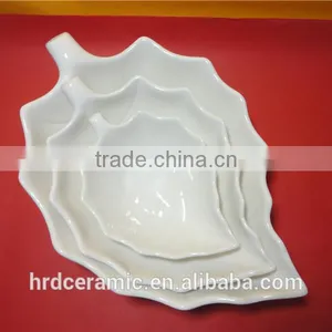 Wholesale 24*16*8cm Ceramic White Leaf Dishes thumbnail-1