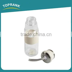 Toprank Custom Printing Outdoor 400ml Sport Travel Clear Plastic Water Bottle With Sleeve Case Cover thumbnail-2
