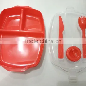 BSCI Factory LFGB FDA Passed 3 Compartment Lunch Box,Plastic Food Container thumbnail-3