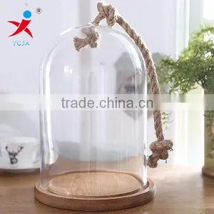 Small Size 5.5"(dia.14cm) Dome Glass With Coarse Twine Carrying thumbnail-1