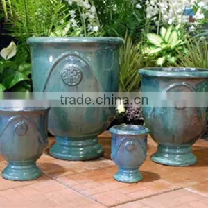 [Ecova-Shop] Vietnam Glazed Ceramic Cup Pots for Garden and Flower Planter thumbnail-1