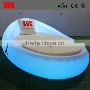 Modern Led Lighting Leather Bed/Luxury Bedroom Set LED Light Round Shape Bed thumbnail-5