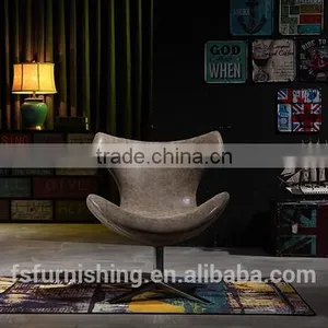 YYF2 Lofty High Quality Italian Vintage Leather Antique Adjustable Dining Swan Chair thumbnail-3
