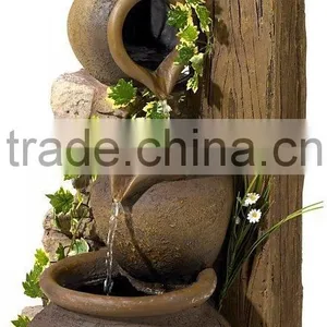 Four Rustic Jugs Cascading Water Fountain thumbnail-2
