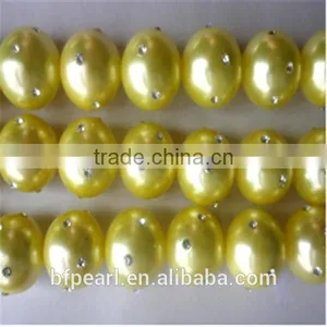 16mm Famous River Pearls Strands Shell Pearls Jewelry With 4 Crystal Beads thumbnail-1