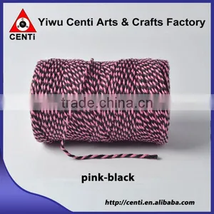 Quality Pink and Black Coloured Original Cotton Bakers Twine Double Colour Bakers Twine thumbnail-1