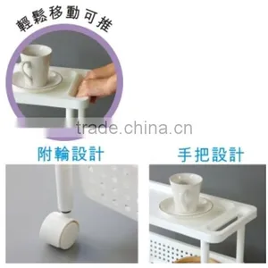 Kitchen Plastic Trolley Cart 3 Tires With Wheel thumbnail-2