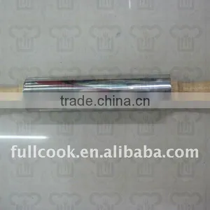 Stainless Steel Rolling Pin W/wooden Handle thumbnail-1
