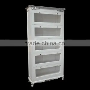 Bookcase Sharte White Luxury Mahogany Wood Furniture thumbnail-2