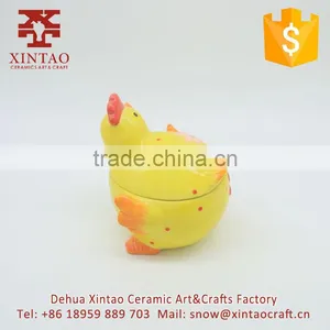 Cute Cartoon Cock Ceramic Animal Cookie Jar With Lid thumbnail-2