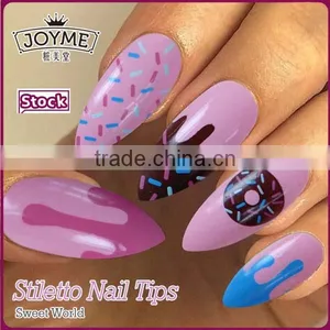 Best Saling Decorated Nails With Sweet Nail Tip Fashion Stiletto Acrylic Nails thumbnail-1