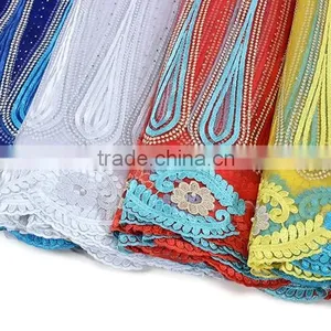Hottest Latest African Lace Fabric 2016 Many Colors Malaysia Lace Embroidery Fabric thumbnail-3
