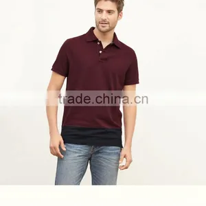 Fashion Mens Two Color Pique Polo Shirt Men's Cotton Polo Shirts thumbnail-1