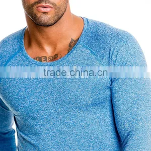Longline Blue Tri Blend t Shirt Slub t Shirt Custom Logo Gym Fitness t Shirt thumbnail-5