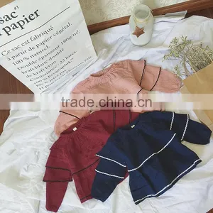 1-4 Years 2017 Wholesale Autumn Cotton Full Sleeves Wave Kids Girls Blouses thumbnail-3