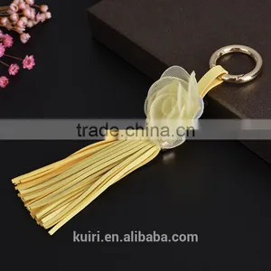 New Design Handmade DIY pu Rose Leather Tassel Bag Charms/iphone 7 Phone Cover Bag Pendant Pu-23 thumbnail-2