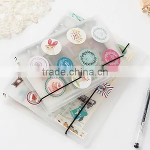 A6 Translucent PP Cover Planner Refillable Text Loose Leaf Planner With Band Notebook Cover thumbnail-1