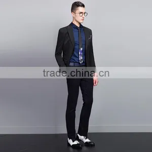 Formal Business Mens Slim Fits Blazer Business Black thumbnail-3