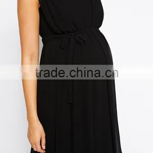 Pregnant Women Dresses V-Neck Pleated Viscose Lining Dress 2015 thumbnail-1