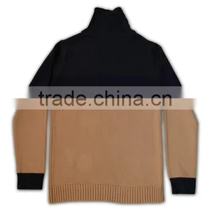 ISO9001/BSCI Manufature OEM Service 100%cotton Mens High Collar Sweaters thumbnail-6
