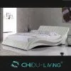 Italian Leather Bed Frame, Synthetic Leather Bed, Modern European Leather Bed thumbnail-1