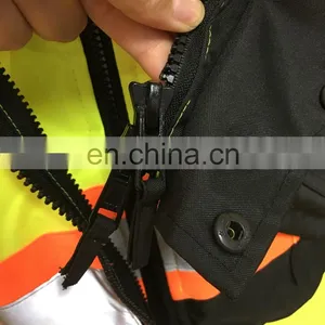 Wholesale Polyester High Visibility Fluorescent Reflective Raincoat Safety Jacket thumbnail-6