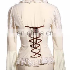 Steampunk Soft Blouse With Choker Look Collar thumbnail-2