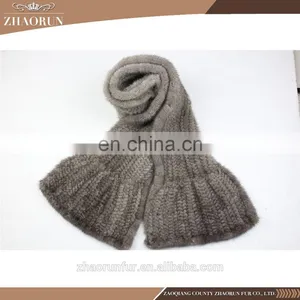 180*20cm Women Sexy Knitted Mink Fur Scarf Neckerchief thumbnail-1