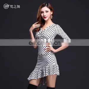 T-5111 Professional Performance Sexy Black and White Dot Belly Dance Skirt thumbnail-2