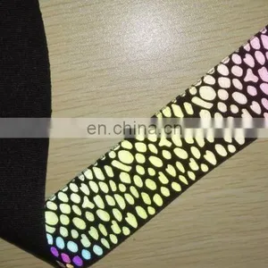Fashion Rainbow Reflective Ribbon,Reflective Logo, High Lights Heat Transfer Rainbow Color in Safety Cloth thumbnail-2