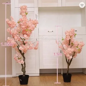 Decorative Artificial Flower Bonsai Artificial Cherry Blossom Tree thumbnail-1