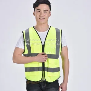 100% Polyester High Visibility Clothing 120g Fabric Reflective Tape Warning Vest Security Clothes for Wor thumbnail-3